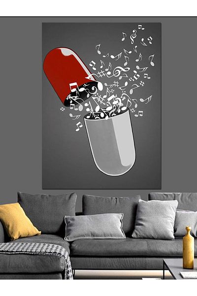 Tablomega Exploding Pill Decorative Canvas - Mdf Wooden Painting
