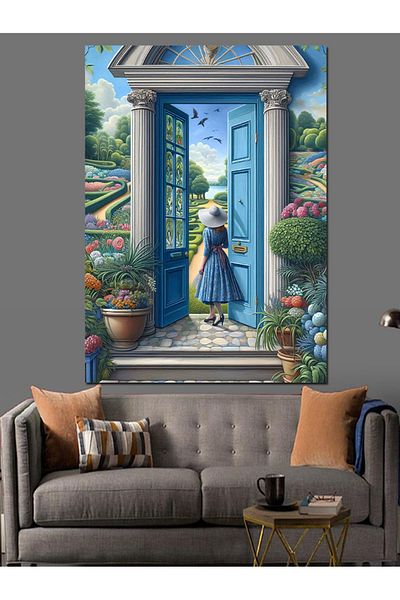 Tablomega Garden Woman Decorative Canvas - Mdf Wooden Painting