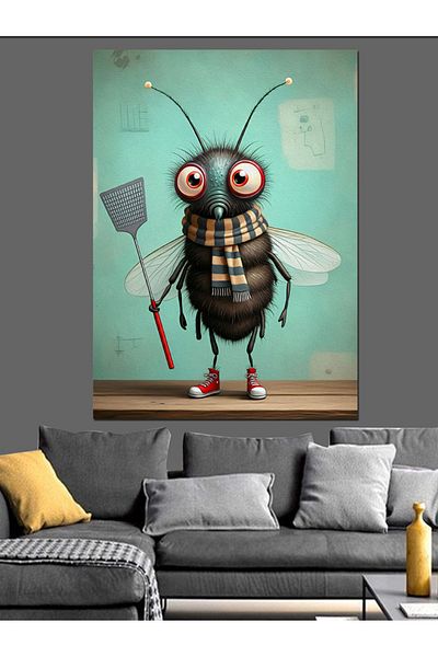Tablomega Weird Insect Decorative Canvas - Mdf Wooden Painting