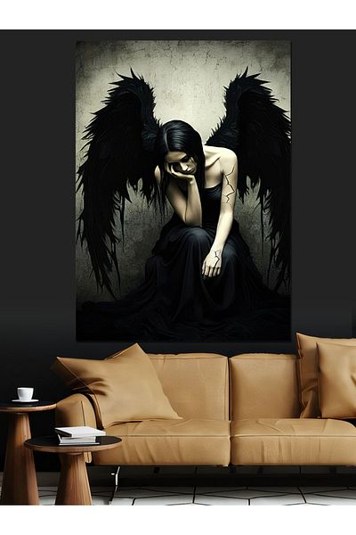 Tablomega Pânză decorativă Black Angel - Lemn MDF