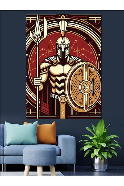 Tablomega Pânză decorativă Armored Warrior - Lemn MDF