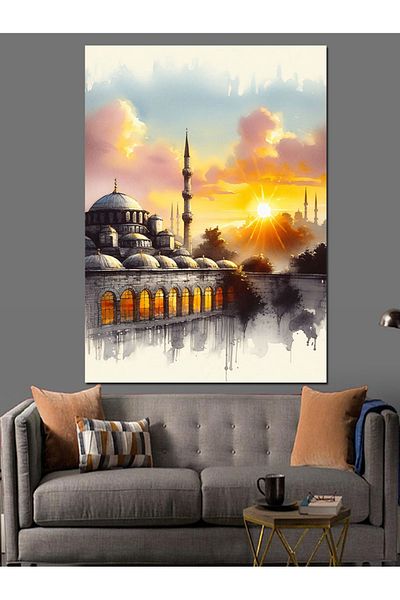 Tablomega Istanbul Landscape Decorative Canvas - Mdf Wooden Painting