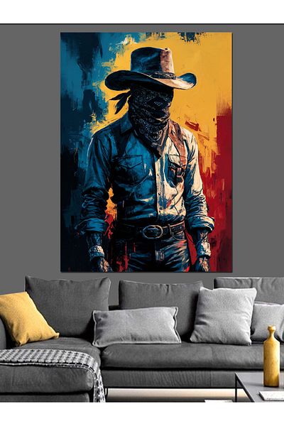 Tablomega Cowboy Silhouette Decorative Canvas - Mdf Wooden Painting