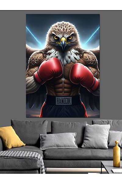 Tablomega Boxer Eagle Decorative Canvas - Mdf Wooden Painting