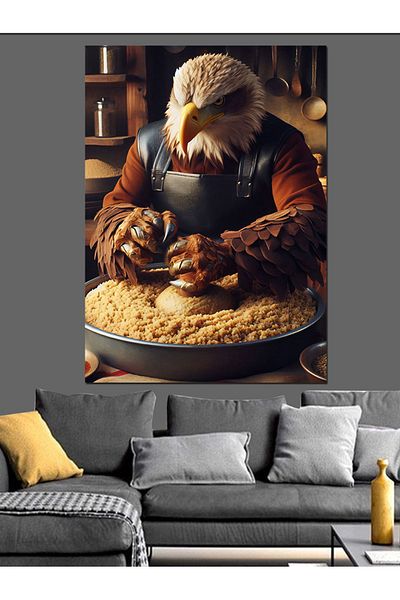 Tablomega Dough Kneading Eagle Decorative Canvas - Mdf Wooden Table