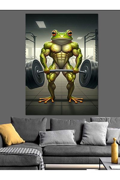 Tablomega Pânză decorativă Broască Musculară - Lemn MDF