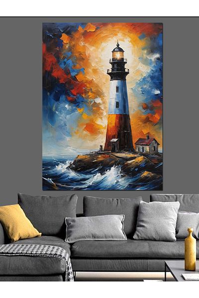 Tablomega Lantern Storm Decorative Canvas - Mdf Wooden Table