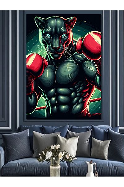 Tablomega Panza Decorativa Boxer Panther - Tabla din Lemn MDF