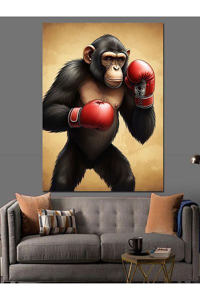 Tablomega Boxer Monkey Decorative Canvas - Mdf Wooden Painting