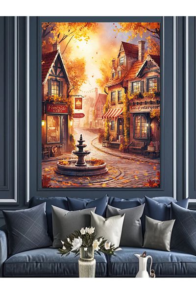 Tablomega Colorful City Streets Decorative Canvas - Mdf Wooden Painting