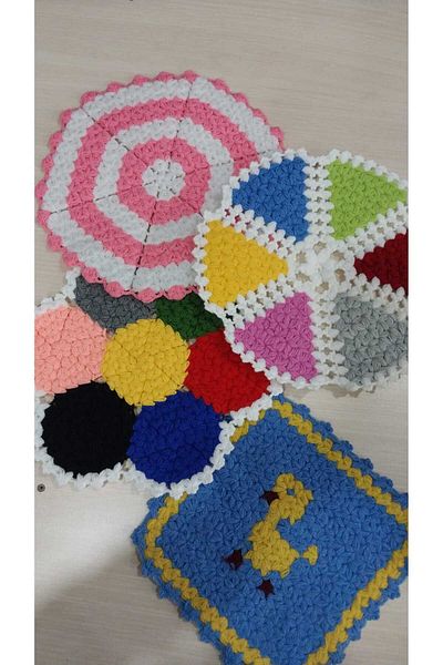 Papatyam 4 Pieces Hand Knitted - Washcloth Bath/Shower/Dowry Washcloth/Handcrafted Dowry