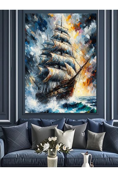 Tablomega Pânză decorativă Stormy Sailing - MDF Lemn