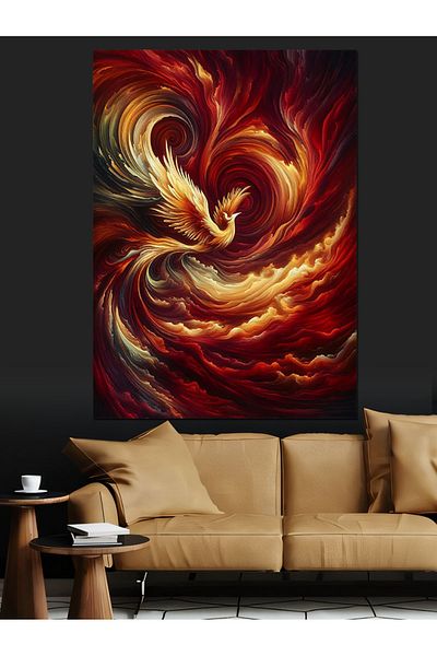 Tablomega Pânză decorativă Phoenix Flaming - Lemn MDF