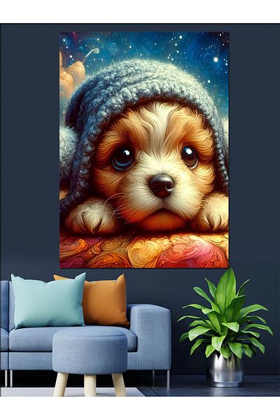 Tablomega Pânză decorativă Sweet Puppy Dog - Lemn MDF