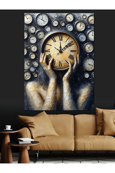 Tablomega Hands Holding Time Decorative Canvas - Mdf Wooden Painting
