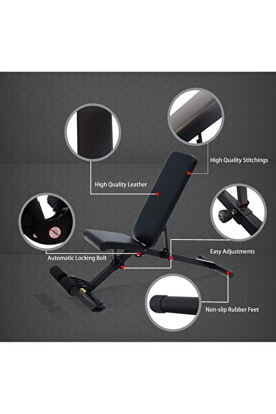 YALLA HomeGym Heavy-Duty Adjustable Exercise Bench (350KG Max Weight Capacity), Incline Flat Decline