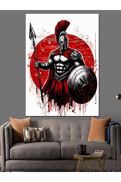 Tablomega Shielded Spartan Decorative Canvas - Mdf Wooden Painting