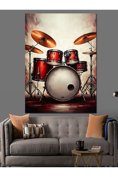 Tablomega Set de tobe roșii Pânză decorativă - MDF Lemn