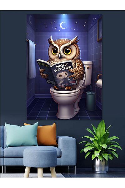 Tablomega Newsboy Owl Decorative Canvas - Mdf Wooden Painting