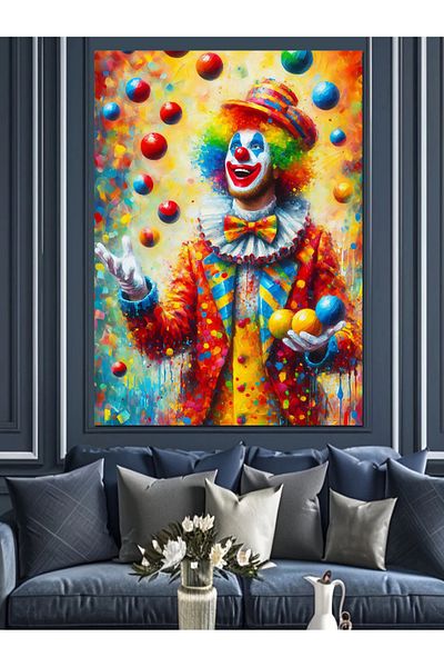 Tablomega Pânză decorativă Jongleur Clovn - Lemn MDF