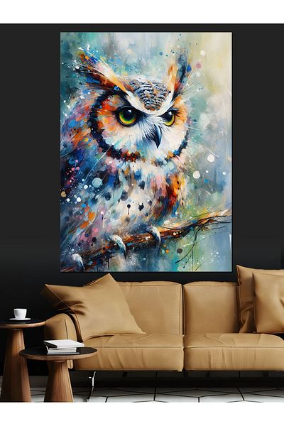 Tablomega Owl Reading a Book Decorative Canvas - Mdf Wooden Painting