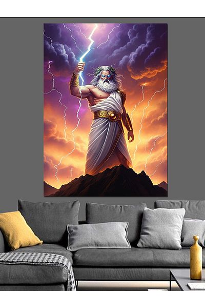 Tablomega God Who Calls Lightning Figure Decorative Canvas - Mdf Wooden Painting