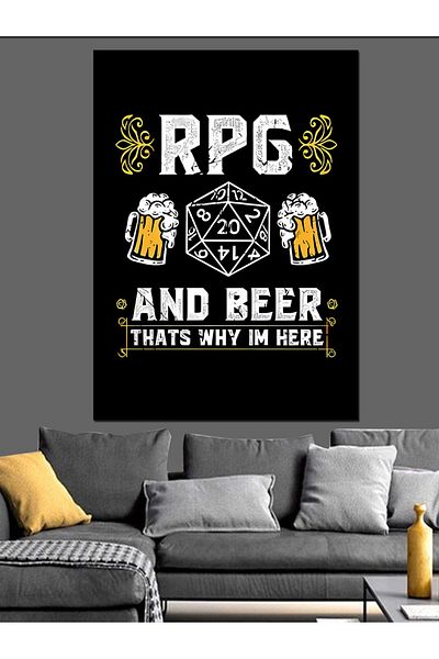 Tablomega Pânză decorativă Rpg și scris - Lemn MDF