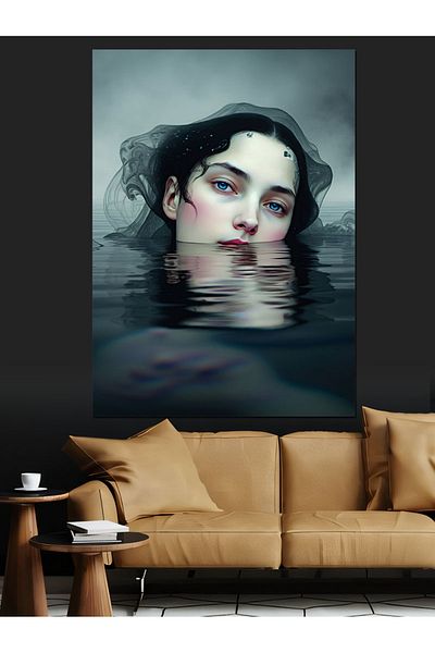 Tablomega Woman under Water Decorative Canvas - Mdf Wooden Painting