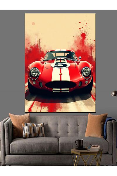 Tablomega Red Race Car Decorative Canvas - Mdf Wooden Painting