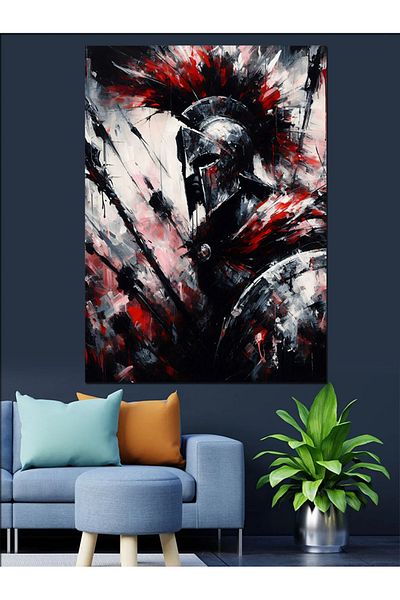 Tablomega Warrior Portrait Decorative Canvas - Mdf Wooden Painting
