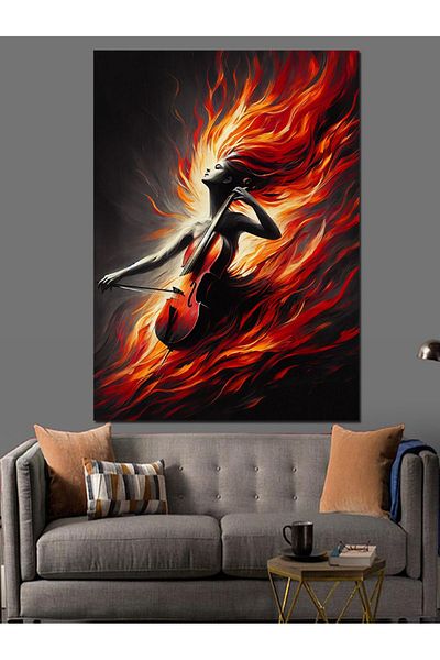 Tablomega Red Dancer Decorative Canvas - Mdf Wooden Painting