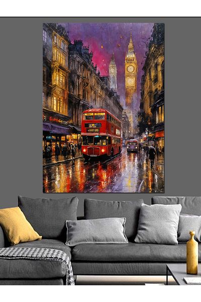Tablomega London Streets Decorative Canvas - Mdf Wooden Painting