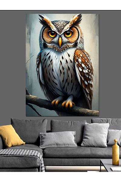 Tablomega Owl Decorative Canvas - Mdf Wooden Painting