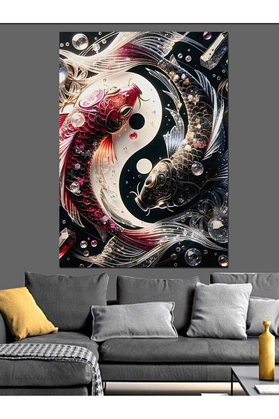 Tablomega Yin and Yang Art Decorative Canvas - Mdf Wooden Painting