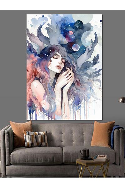 Tablomega Pânză decorativă pentru femei abstracte - pictură din lemn MDF