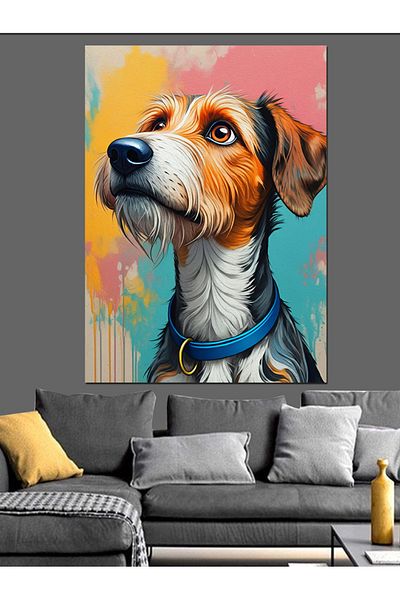 Tablomega Cute Dog Decorative Canvas - Mdf Wooden Painting