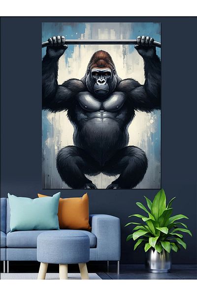 Tablomega Bodybuilding Gorilla Decorative Canvas - Mdf Wooden Painting