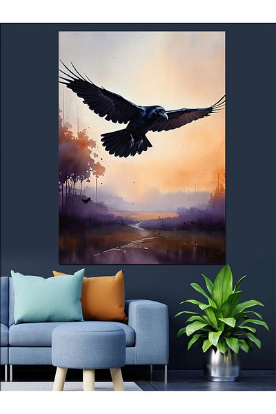 Tablomega Air Flying Eagle Decorative Canvas - Mdf Wooden Painting