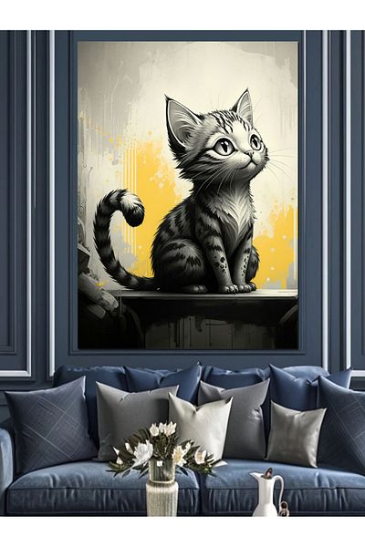 Tablomega Pânză decorativă Little Cat - Lemn MDF