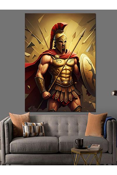 Tablomega Shielded Spartan Decorative Canvas - Mdf Wooden Painting