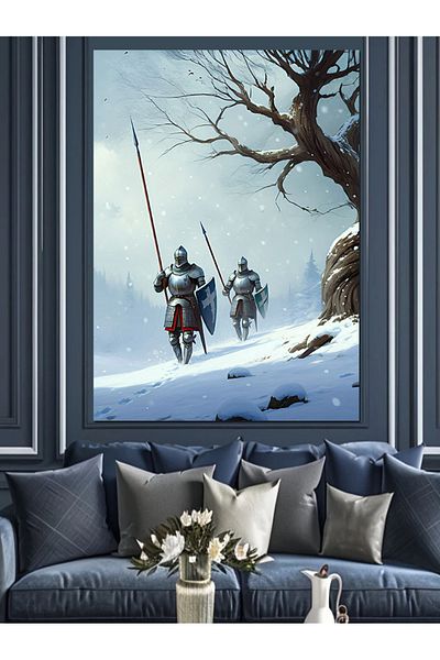 Tablomega Pânză decorativă Cavalerii Zăpezii - Lemn MDF