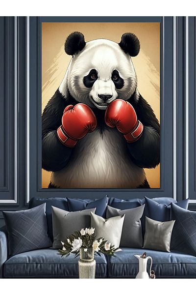 Tablomega Boxer Panda Pânză Decorativă - Lemn MDF