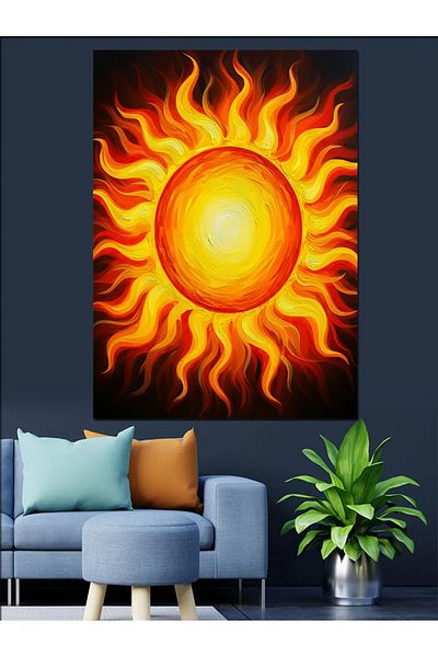 Tablomega Pânză decorativă Bright Sun Illustration - Lemn MDF