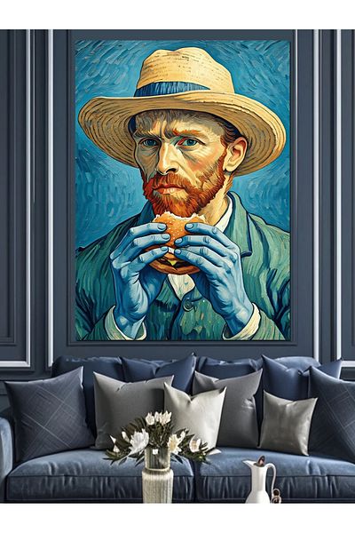 Tablomega Van Gogh Portrait Decorative Canvas - Mdf Wooden Painting