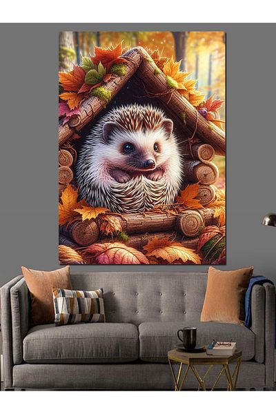Tablomega Canvas Decorativ Casă Arici - Lemn MDF
