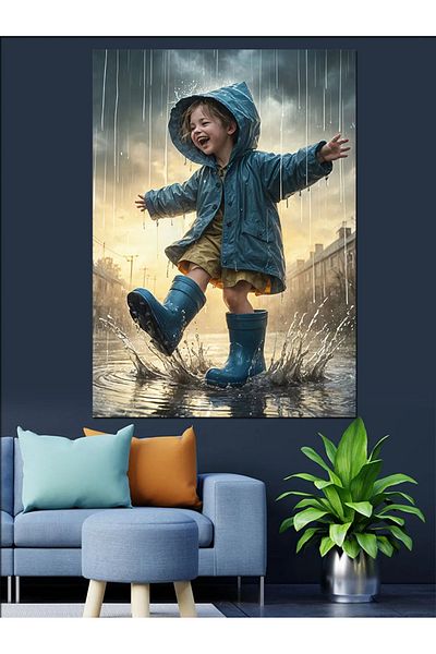 Tablomega Pânză decorativă pentru copii Rainy - Lemn MDF