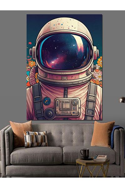 Tablomega Astronaut Decorative Canvas - Mdf Wooden Painting
