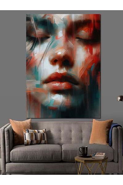 Tablomega Abstract Woman Face Decorative Canvas - Mdf Wooden Painting