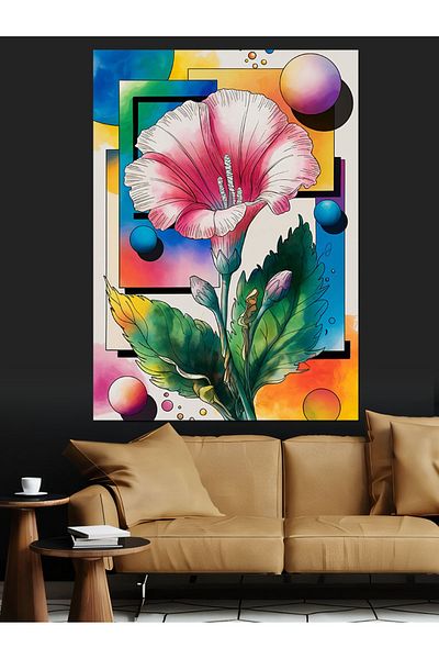 Tablomega Colorful Flower Art Decorative Canvas - Mdf Wooden Painting