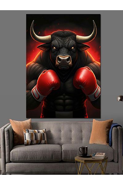Tablomega Boxer Bull Decorative Canvas - Mdf Wooden Painting